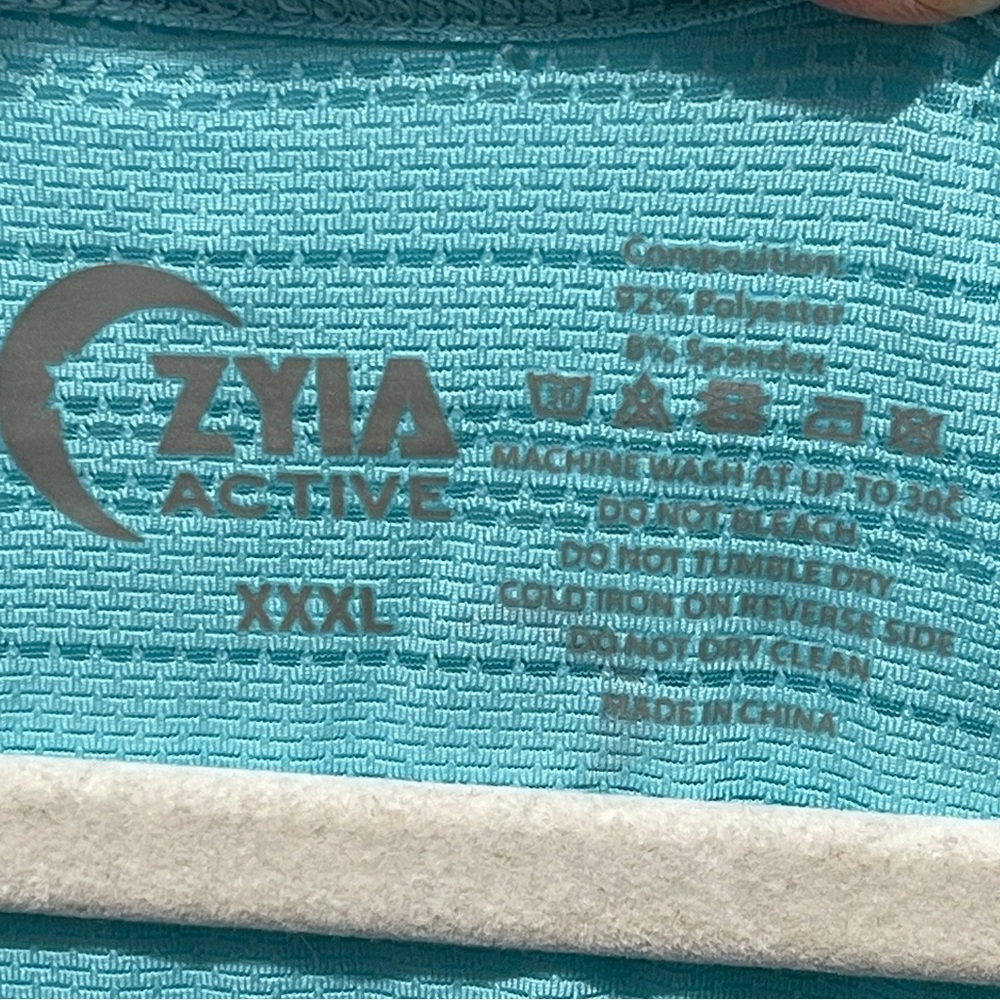 ZYIA Active Sky Luxe Muscle Tank Top Teal Turquoise Blue XXL Activewear Mesh Top - Picture 4 of 8